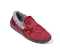 OZABI Pantoufles Femme Velours Charentaises Chaudes Antidérapantes K88R11F ROUGE