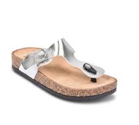 OZABI Sandales Tong Boucle Nubuck Métal Camel Argent Bronze 36-41 SD2028 SILVER26 38