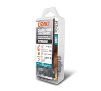Ozaki - Chaîne Tronçonneuse 3/8 LP E52 - Titanium - Jauge 1,3 mm (0,05") - Profil de Gouge Semi-Carré - 52 Entraîneurs