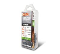 OZAKI - Chaîne Tronçonneuse .325 E64 - Titanium - Jauge 1,5 mm (0,058") - Profil de Gouge Semi-Carré - 64 Entraîneurs
