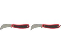 OZAKI - Greffoir/Serpette Pliante - Lame Courbe - Longueur de Tranchant 60 mm - Poignée Bi-matière - Qualité Professionnelle (Lot de 2)