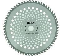 OZAKI Lame pour débroussailleuse 60 dents pointe carbure — 255 mm, alésage 25,4 mm, ép. 1,4 mm