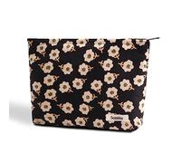 OZAOZ Trousse de maquillage pour femme, trousse de toilette de voyage avec fermeture éclair, grande capacité, trousse de toilette de voyage pour femmes et filles, Flower-X, Trousse de maquillage