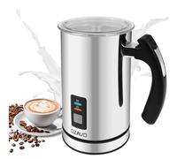 OZAVO Mousseur à Lait Electrique 500W 300 ML Chauffe Vite Mousse Froide ou Mousse Chaude avec Revêtement non-adhésif en Acier Inoxydable, Argent