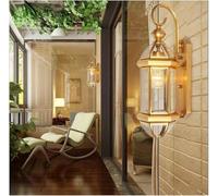 OZBMA Applique Murale Classique en cuivre Bronze - Lampe LED d'extérieur avec Abat-Jour en Verre, Hauteur 20 cm ou 40 cm, luminaire en Laiton pour la Maison et Le Jardin (Blanc Chaud) / Blanc Froid