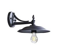 OZBMA Applique Murale Rustique Industrielle Noire, luminaire d'extérieur de Style Grange, Applique en Aluminium avec dôme, Douille E27, pour l'éclairage extérieur de Votre Maison, Porche ou terrasse.