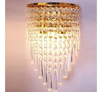 OZBMA Appliques murales, Lampe Conique en Cristal Transparent, Lampe K9 Moderne, Miroir, Applique en Acier Inoxydable, veilleuse pour Couloir, Table de Chevet, Salon (doré)