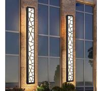 OZBMA Appliques murales minimalistes contemporaines à LED pour Jardin extérieur, Style Long, Noir, étanche IP65, en Acrylique, pour Porche, terrasse ou Garage (lumière Chaude, 80 cm, 48 W)