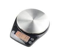 OZBMA Balance Alimentaire en Acier Inoxydable, Balance de Cuisine numérique en Acier Inoxydable avec écran LCD, minuterie de Brassage Intelligente, Balance électronique Noire de 0,1 à 3 000 g