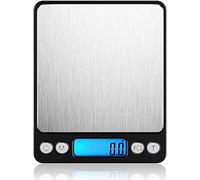 OZBMA Balance de Cuisine numérique Professionnelle de Poche 3 kg/0,1 g avec écran LCD rétroéclairé, Noire