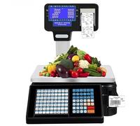 OZBMA Balance d'impression d'étiquettes, Balance de calcul de Prix numérique Commerciale avec Affichage sur Poteau Double Face, Balance électronique, Caisse enregistreuse (