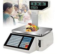 OZBMA Balance numérique de Pesage et de Prix, imprimante Thermique de Codes-Barres, écran LCD, pour supermarchés, magasins et entrepôts, Ma (Machine + Caisse enregistreuse)
