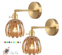 OZBMA Ensemble de 2 Appliques murales minimalistes contemporaines à Piles avec télécommande, pour intérieur, sans Fil, à intensité Variable, pour Chambre ou Salon (Taille : Deux Co ()