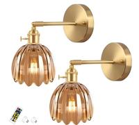 OZBMA Ensemble de 2 Appliques murales minimalistes contemporaines à Piles avec télécommande, pour intérieur, sans Fil, à intensité Variable, pour Chambre ou Salon (Taille : Deux Co ()