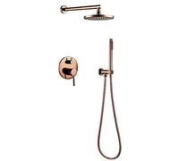 OZBMA Ensemble de Douche et Baignoire de Luxe Effet Pluie + Robinet mitigeur Mural pivotant, B (AA)
