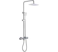 OZBMA Ensemble de Douche, mitigeur Mural avec Bras de dérivation et Robinet de Salle de Bain à Main (Chrome A) (Chrome A)