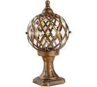 OZBMA Lampe Pilier extérieure, Applique Murale, Globe européen, Poteau de Porte, étanche, Boule Ronde Noire, éclairage paysager résistant à la Pluie, pour Chambre (Laiton, Hauteur 33 cm)