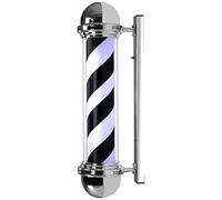 OZBMA Lanterne Solaire extérieure Durable, enseigne Lumineuse LED rotative pour barbier, Rayures Rouges, Blanches et Bleues, étanche, Grande Taille (75 cm), très Lumineuse, Fixation Murale.