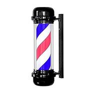 OZBMA Lanterne Solaire extérieure Durable, enseigne Lumineuse LED rotative pour barbier, Rayures Rouges, Blanches et Bleues, étanche, Grande Taille (75 cm), très Lumineuse, Fixation Murale.