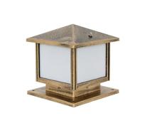 OZBMA Lanterne sur Pilier en Bronze rouillé de Style Chinois avec Base de Fixation sur Poteau, éclairage paysager Vintage à encastrer pour Jardin, terrasse, allée, Chemin - Foncé - 30 cm (Doré 40 cm)