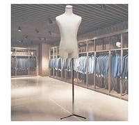 OZBMA Mannequin de Couture Homme, Hauteur réglable, Demi-échelle, avec trépied en Fer, pour Couture, 3 Couleurs, Argent (Argent)