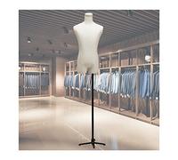 OZBMA Mannequin de Couture Homme, Hauteur réglable, Demi-échelle, avec trépied en Fer, pour Couture, 3 Couleurs, Argent (Noir)