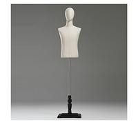 OZBMA Mannequin de présentation Masculin, Buste réglable, Demi-échelle, Mannequin de Robe avec Socle en Bois, Mannequin de vitrine, Marron, A (Noir A)