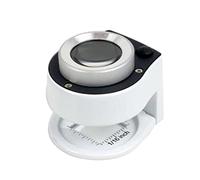 OZBMA Miroir Photo en Tissu Textile métallique imprimé avec Grille œil de Pigeon et détecteur de devises à 6 LED, Lampe, loupe, Blanc