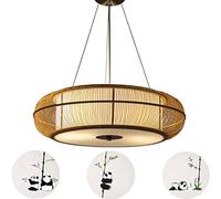 OZBME Abat-Jour en rotin pour Salon, Chambre à Coucher, Hauteur réglable, Lustre pour loft, hôtel, 40 cm (Taille : 50 cm) (Couleur : 40 cm)
