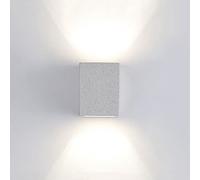 OZBME Applique Murale carrée en Ciment Clair, éclairage indirect, Spot Minimaliste en Forme de Cube, Lampe de Chevet, Ampoule LED 5W G9 pour Salon (Noir (grès Blanc A))