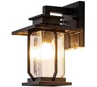 OZBME Applique Murale carrée rétro européenne d'extérieur étanche en Aluminium Noir, Douille E27, Fixation pour Portail, terrasse ou Garage, en Acier Inoxydable.