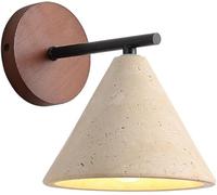 OZBME Applique Murale en Pierre de marbre Clair, Style champêtre Vintage et épuré, culot E27/E26, éclairage Chaud pour Chambre, Table de Chevet, Salle de Bain, Salon, Style Art déco