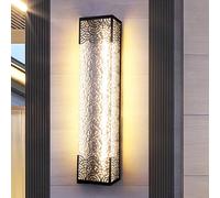 OZBME Applique Murale en Verre Style Lanterne, luminaire Rustique de Ferme, Applique Murale Vintage en métal pour intérieur, décoration pour Restaurant, Bar, loft ou Maison (Gris 60 cm)