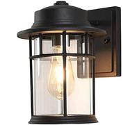 OZBME Applique Murale extérieure en Aluminium Noir Mat, Style rétro, en Verre étanche, pour Patio, Balcon ou Couloir. Ampoule Edison E27. Boîtier en Acier Inoxydable.