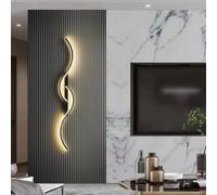 OZBME Applique Murale géométrique LED en cuivre, Lampe Murale Moderne 13W, éclairage d'intérieur réglable en Hauteur, luminaire de décoration pour Salon (Noir 120cm)