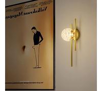 OZBME Applique Murale Globe en Verre et cuivre, Lampe géométrique Style siècle, luminaire décoratif Boule pour Salon, escalier ou Chambre, Douille G9/Noir (Or)