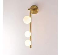 OZBME Applique Murale Globe, Lampe de Style Century, Abat-Jour en Verre Blanc G9, Lampe décorative pour Salon, Chambre ou Chevet, 3 lumières/Noir (doré)