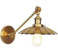 OZBME Applique Murale rétro-Industrielle Lumineuse et créative, dorée, réglable en Hauteur (20 cm), Douille E27 américaine, Bras articulé, idéale pour Une Table de Chevet ou Une Chambre.