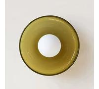 OZBME Applique Murale Ronde Semi-encastrée en Verre avec Abat-Jour Globe Blanc Laiteux, Style Macaron Nordique, idéale pour Chambre, Salon ou Couloir.