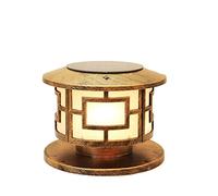 OZBME Colonne Lumineuse Solaire LED étanche IP65, Lampe Pilier extérieure pour Jardin, Villa, Garage et Balcon (Laiton 25 cm)