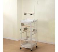 OZBME Grande Cage à Pigeons, volière panoramique Transparente pour Oiseaux d'intérieur, vol en Acier avec Roue rotative à 360°