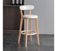 OZBME Lot de 2 tabourets de Bar Hauteur comptoir, 71 cm, Similicuir, Assise rembourrée et Pieds en Bois Massif, élégants pour Cuisine, îlot Central, Salle à Manger, Marron (Ensemble Blanc).