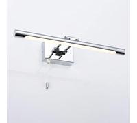 OZBME Miroir de Salle de Bain LED avec éclairage intégré, Meuble-lavabo chromé avec Cordon de tirage, luminaires de Plafond Chaner (3000k 42cm)