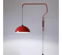 OZBME New Sturdy Industrial Wall Sconces Modern Swing Arm Wall Lamp Red Adjustable Plug in Wall Lighting E27 Socket Iron Art Wall Mounted Lamp for Bedroom Bedside Living Room Kitchen Hotel