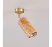 OZBME Spot LED Fixe sur Rail, éclairage de Plafond, orientable à 360° et 180°, Lampe d'accentuation, Spots directionnels pour Plafond, Luxe (Bois 3000k 1 lumière)