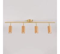 OZBME Spot LED Fixe sur Rail, éclairage de Plafond, orientable à 360° et 180°, Lampe d'accentuation, Spots directionnels, Luxe (Bois 3000K, 4 Spots)