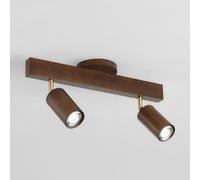 OZBME Spot LED, plafonnier orientable en Bois, luminaire sur Rail Fixe, Applique Murale pivotante, Lampe directionnelle pour Cuisine, Chambre, Salon, Bar (Couleur Noyer 2)