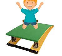 OZBME Tremplin de Gymnastique Junior, équipement de Sport pour Enfants, Saut/entraînement, Tapis antidérapant, 2 Ressorts en Acier, Charge de 40/55 kg, pour l'école et la Maison (Vert 50 x 80 cm)
