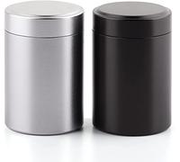 OZCHIN Lot de 2 bocaux de rangement en aluminium portables hermétiques et anti-odeurs pour épices, café et thés