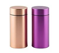 OZCHIN Lot de 2 bocaux de rangement portables en aluminium étanches aux odeurs pour épices, café et thé (or rose + violet, 80 ml)